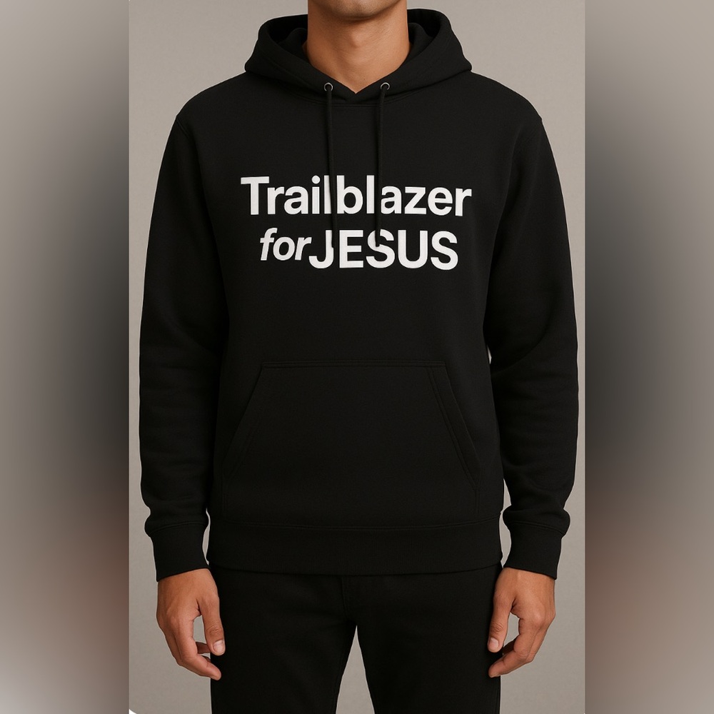 Black Hoodie with White Print